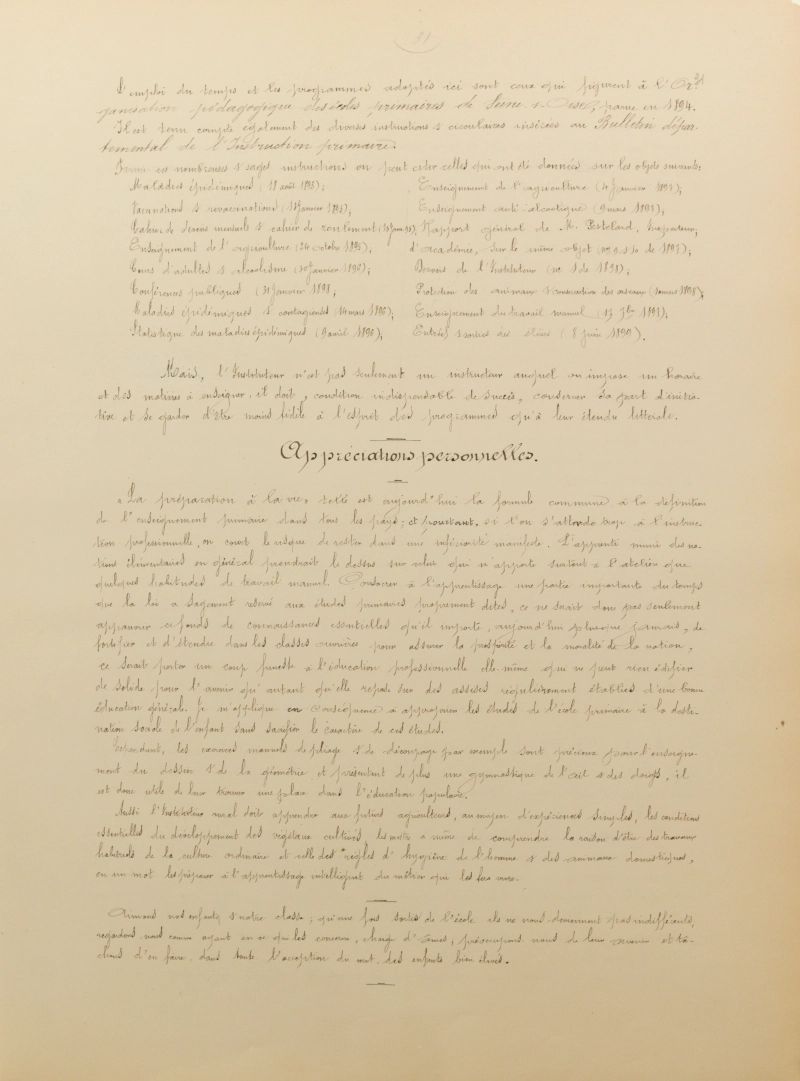Manuscrit original de Martin Eugène Legrand, feuillet 31/36